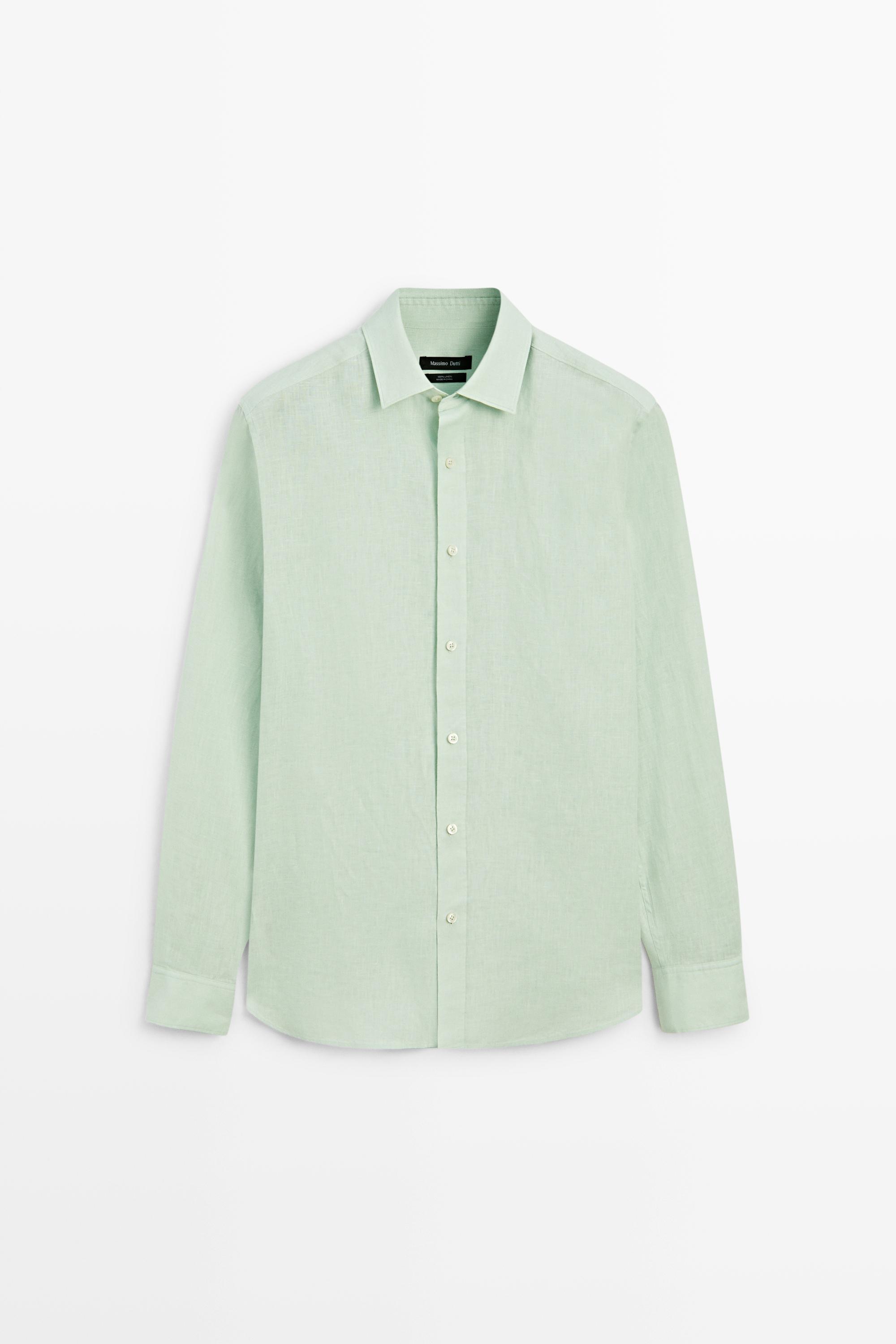 Slim fit 100% linen shirt